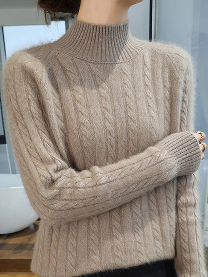 Autumn Half-turtleneck 100%wool Trist Sweater Ba1065