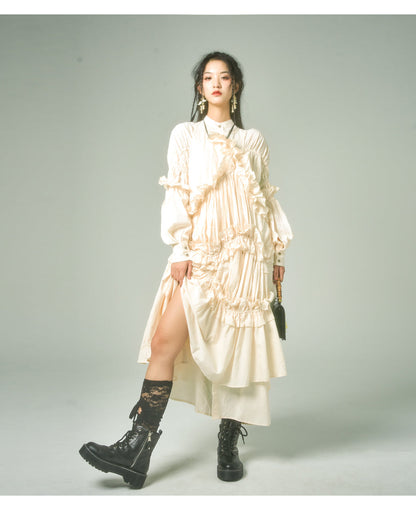 Cotton Ruffle Maxi Dress