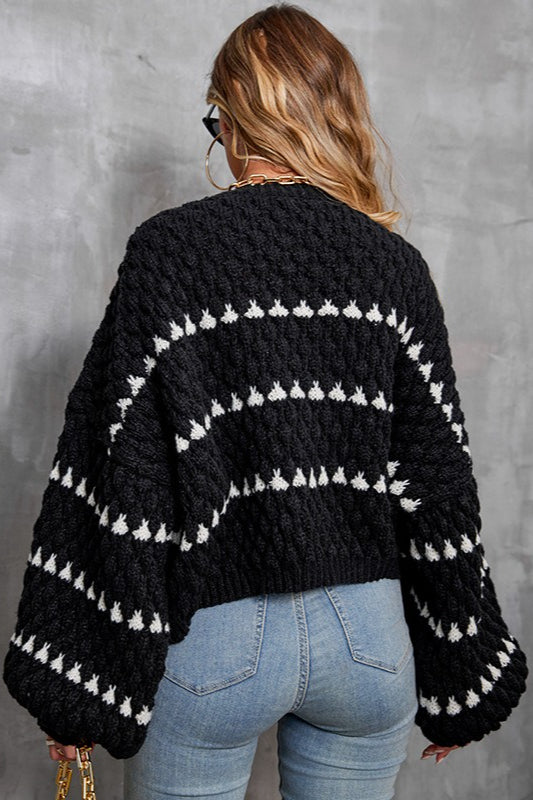 Striped Round Neck Knit Sweater