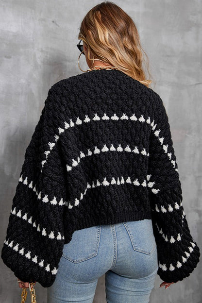 Striped Round Neck Knit Sweater