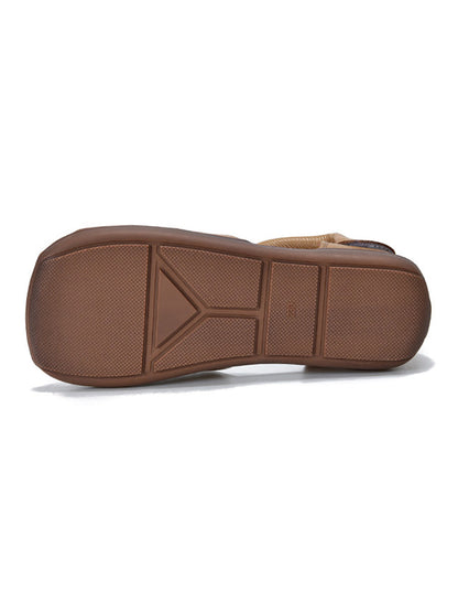 Summer Soft Leather Spliced Flat Sandals Zz1027