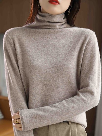 Autumn Turtleneck 100%wool Sweater Ba1009