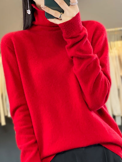 Autumn Turtleneck 100%wool Soft Sweater Ba1037