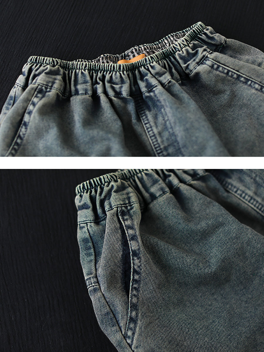 Summer Embroidery Denim Harem Pants Cv1047