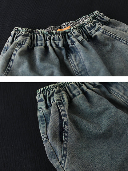 Summer Embroidery Denim Harem Pants Cv1047