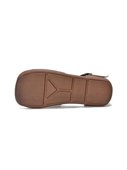 Summer Leather Open-toe Flat Shoes Bn1011