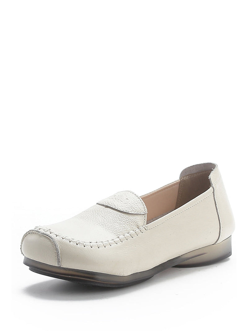 Summer Soft Leather Stitching Flat Shoes Pp1031