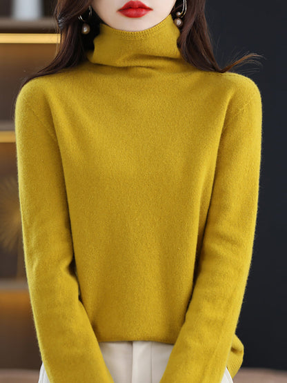 Autumn Turtleneck 100%wool Knit Sweater Ak1018