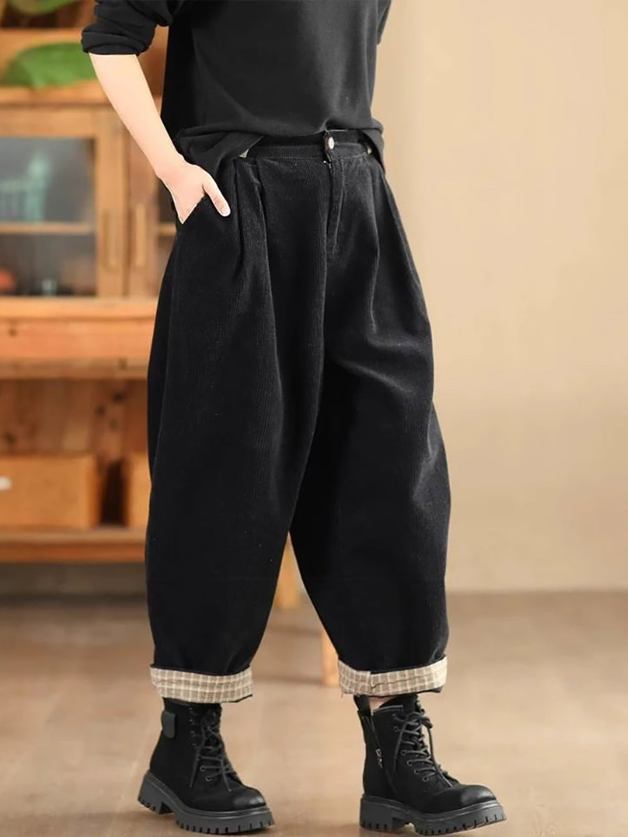 Autumn Corduroy Harem Pants Qu026