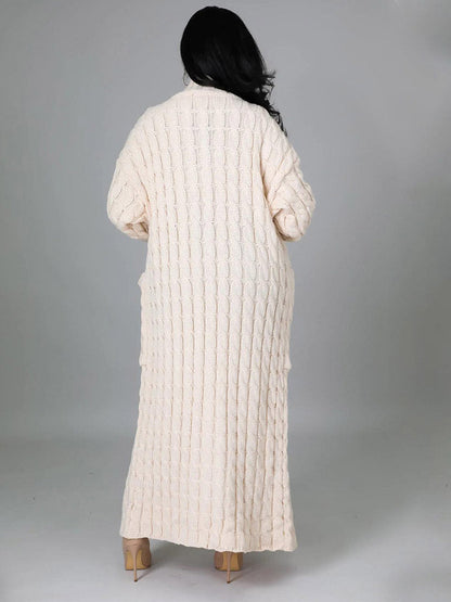 Knitted Graceful Open Front Cardigan