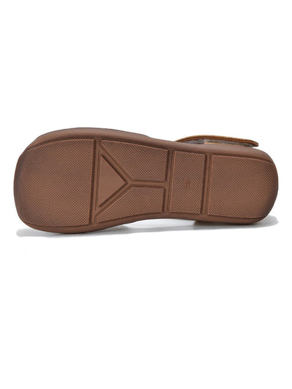 Summer Leather Soft Spliced Flat Sandals Zz1025