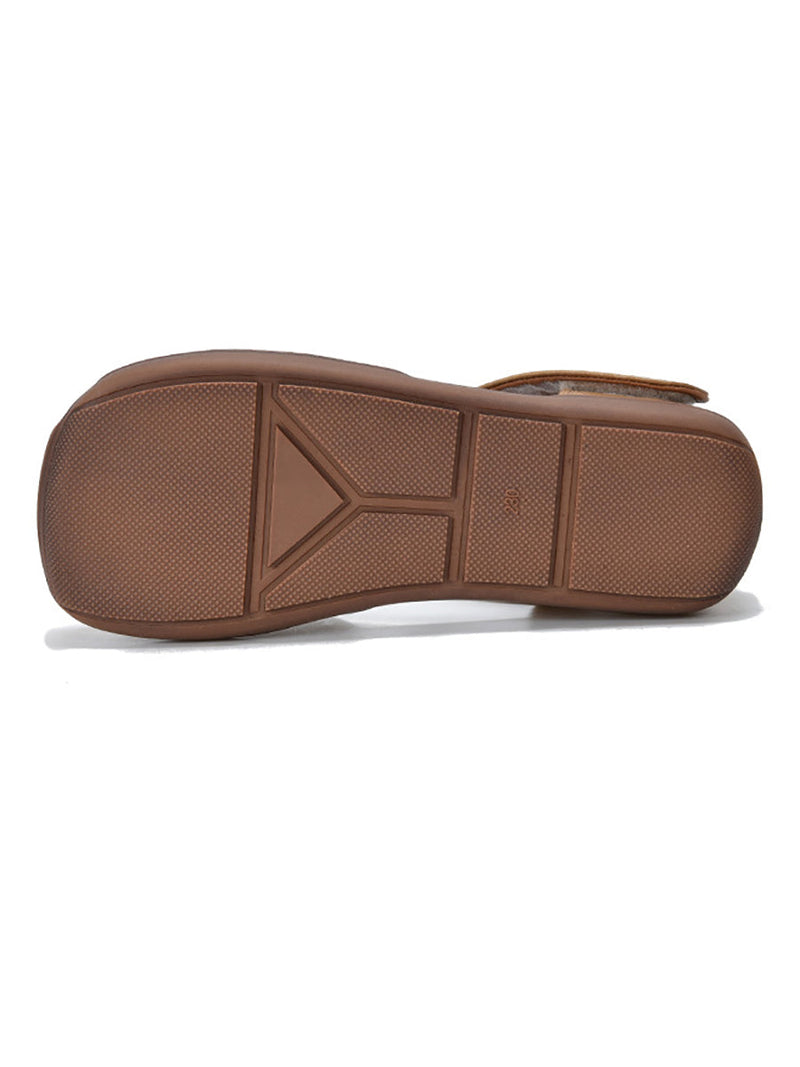 Summer Leather Soft Spliced Flat Sandals Zz1025