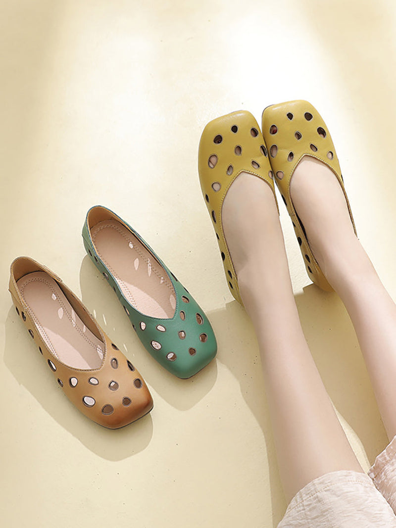 Summer Leather Cotout Soft Shoes Ty1038