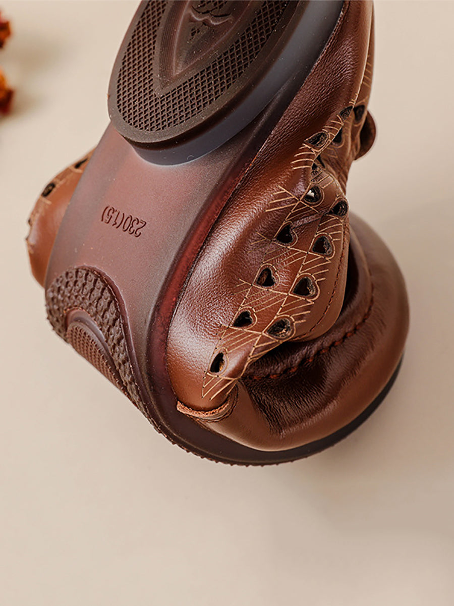 Summer Cutout Genuine Leather Shoes Oo1020