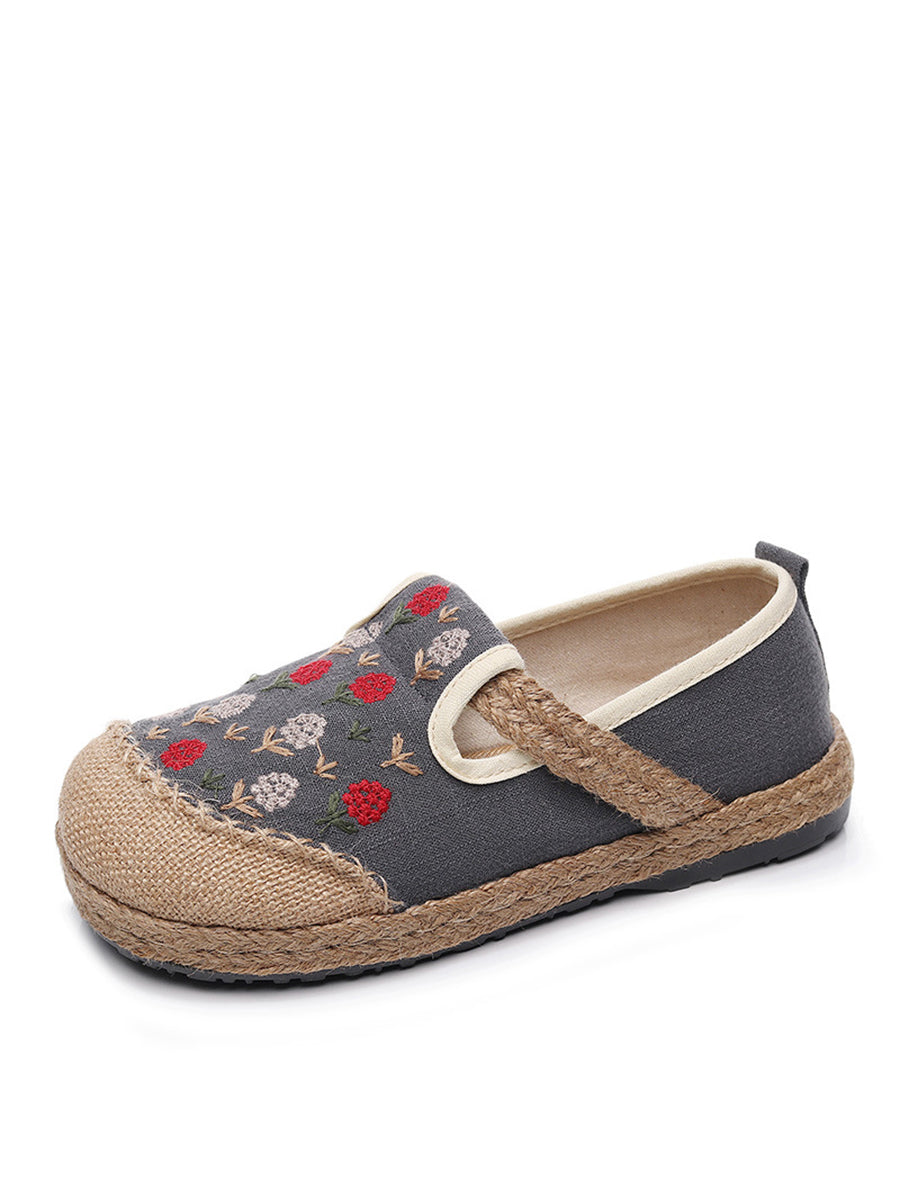 Summer Artsy Embroidery Linen Cotton Shoes Bn1034