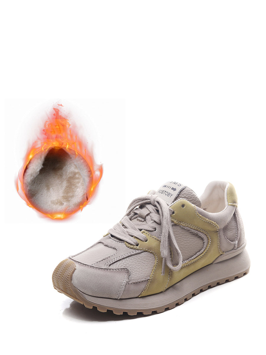 Colorblock Leather Sport Shoes Wu008