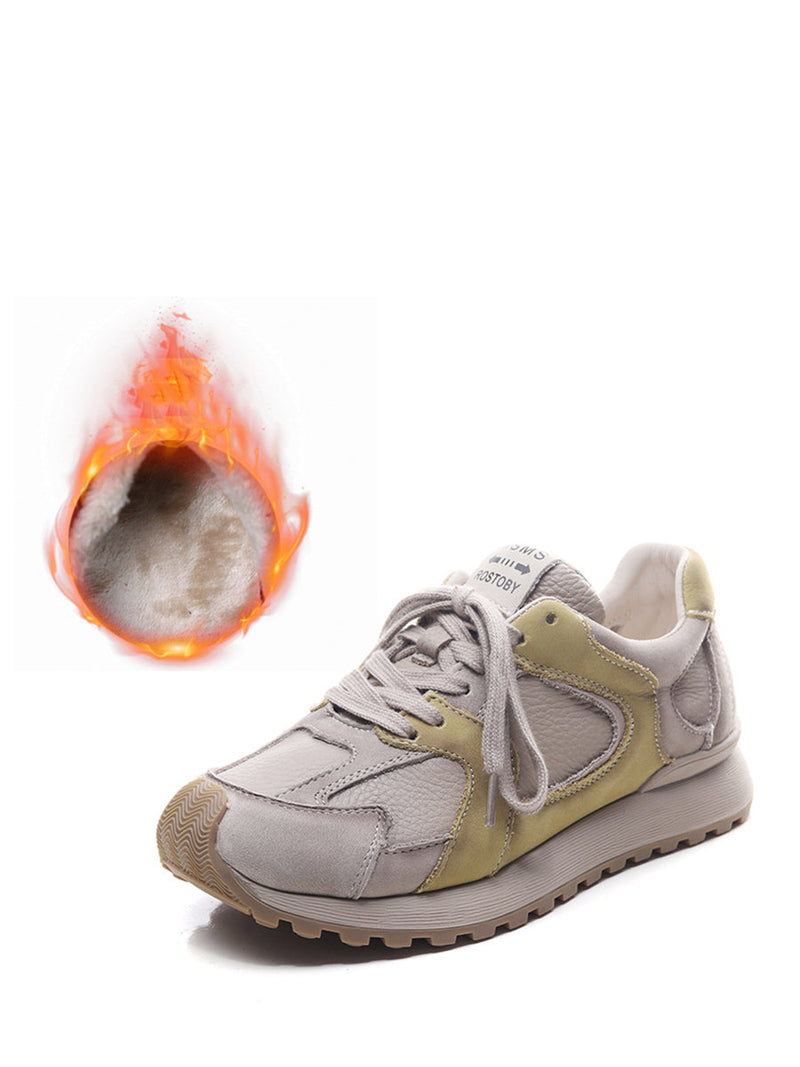Colorblock Leather Sport Shoes Wu008