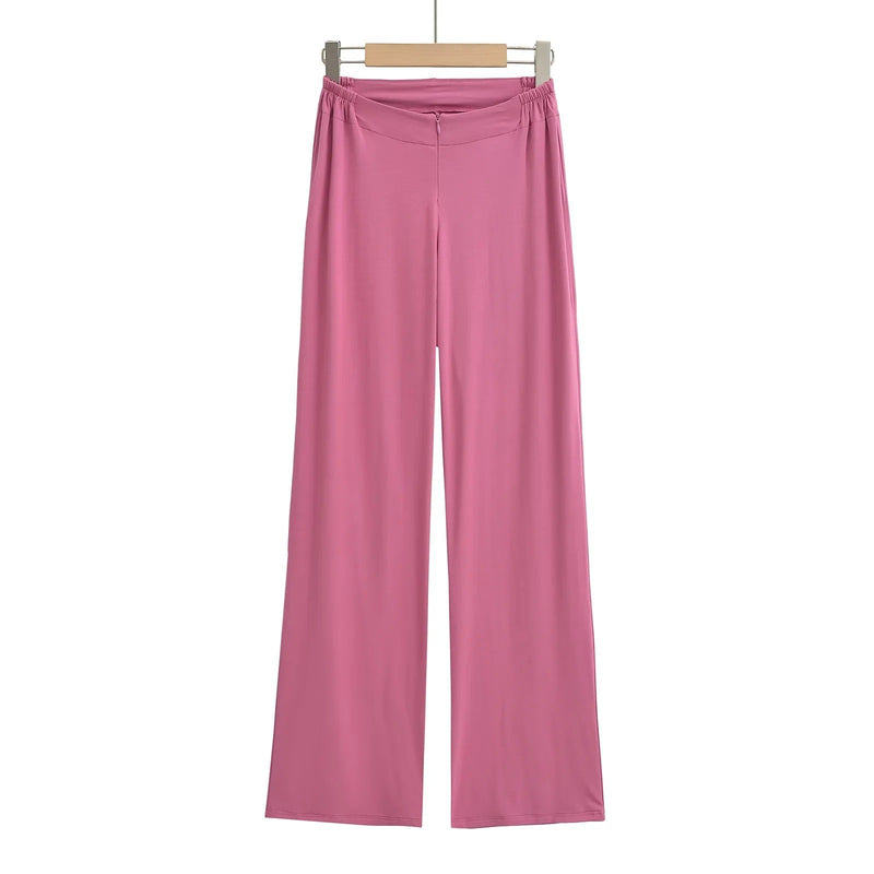 Low Waist Zipper Fitness Pants Draped Wide Leg Pants Home Sports Drag Pants