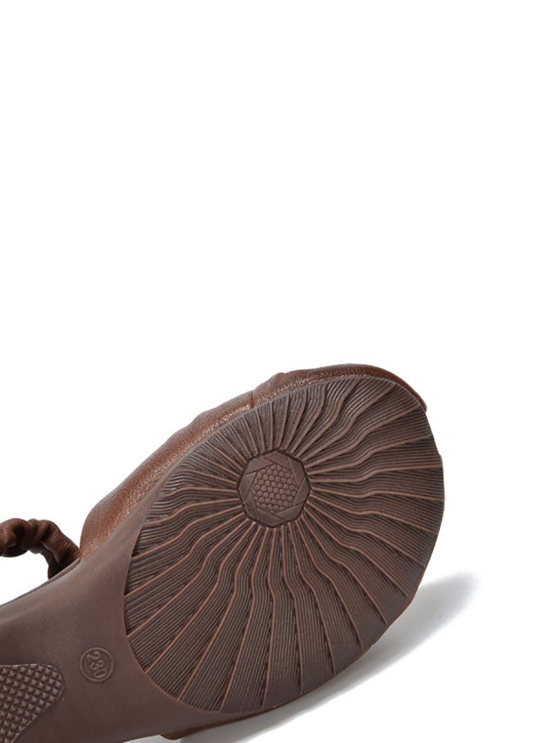 Summer Artsy Leather Low-heel Shoes Ui1021