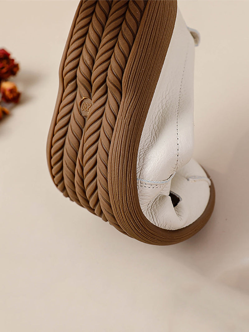 Summer Leather Soft Weave Flat Shoes As1018