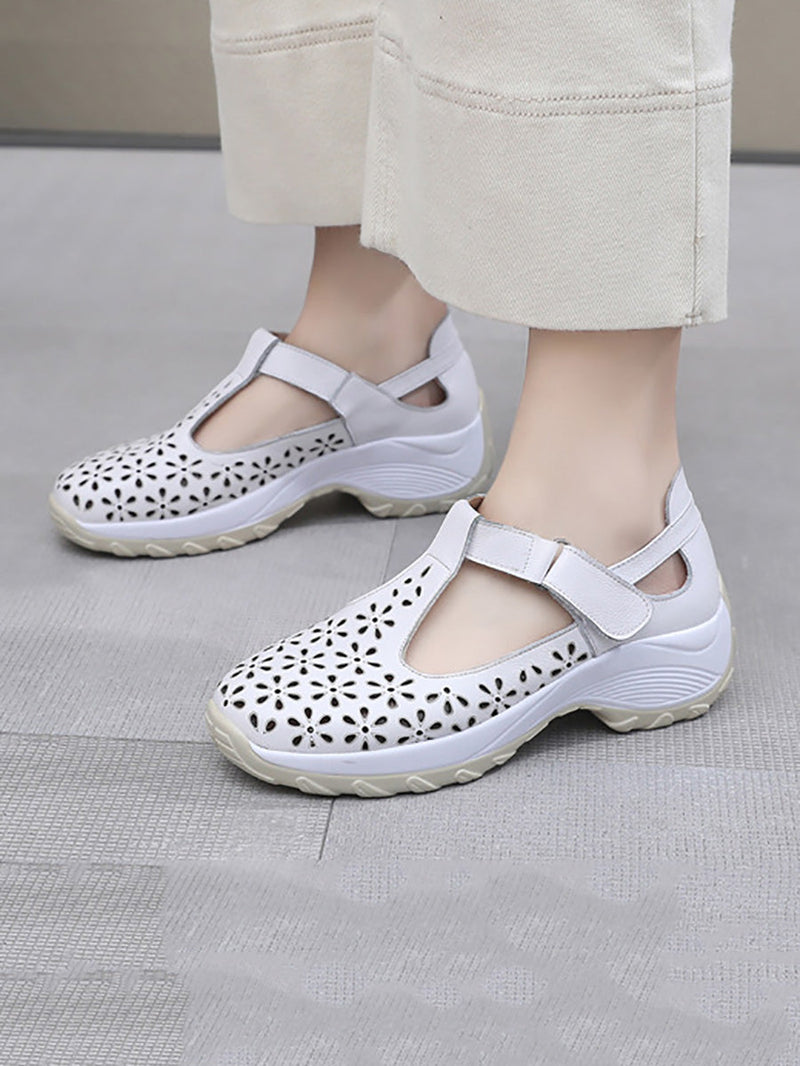 Summer Leather Cutout Platform Shoes Kl1033
