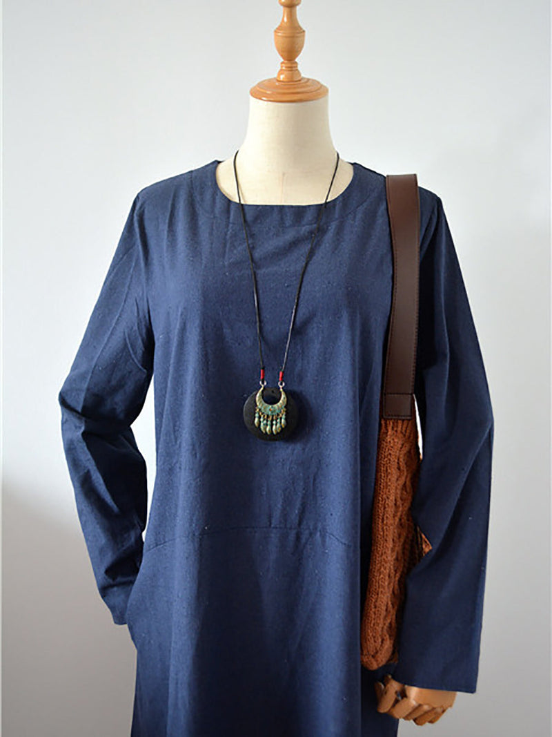 Alloy Tassel Wooden Sweater Necklace Kl1040