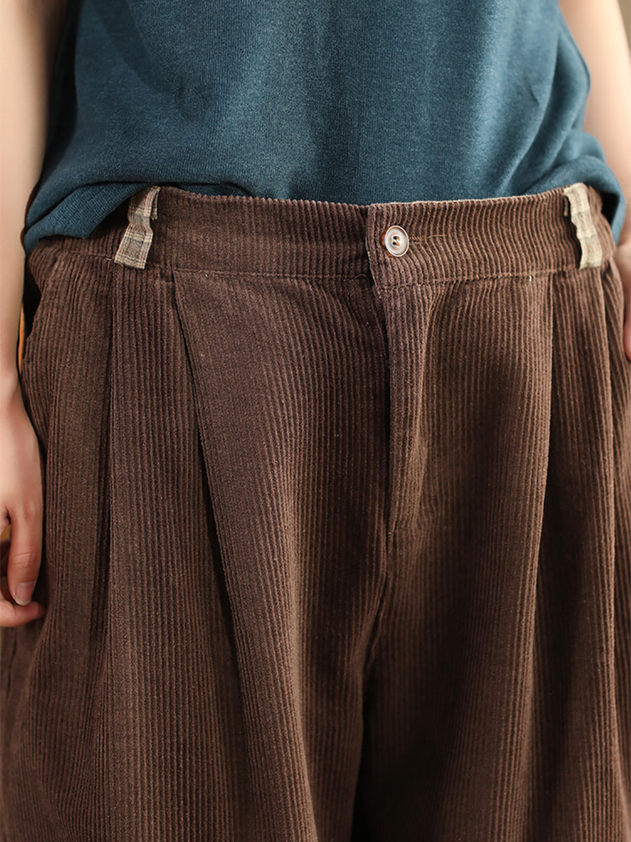 Autumn Corduroy Harem Pants Qu026