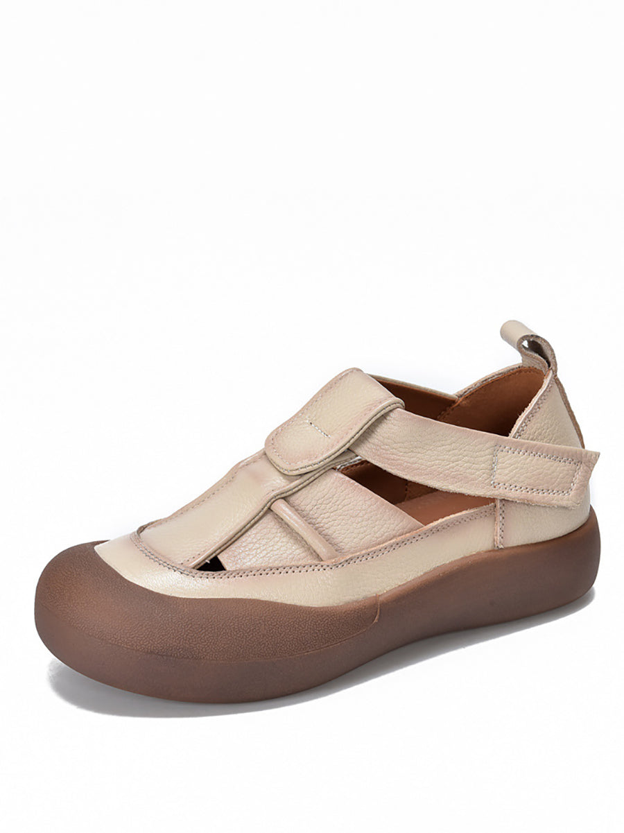 Summer Leather Flat Shoes Aa1049