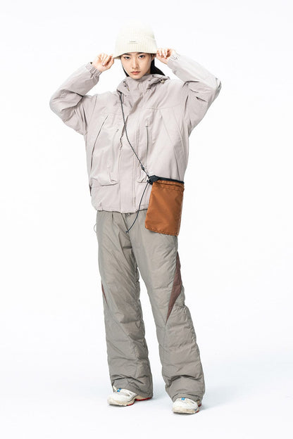 Spliced Splash-proof Padded Track Pants