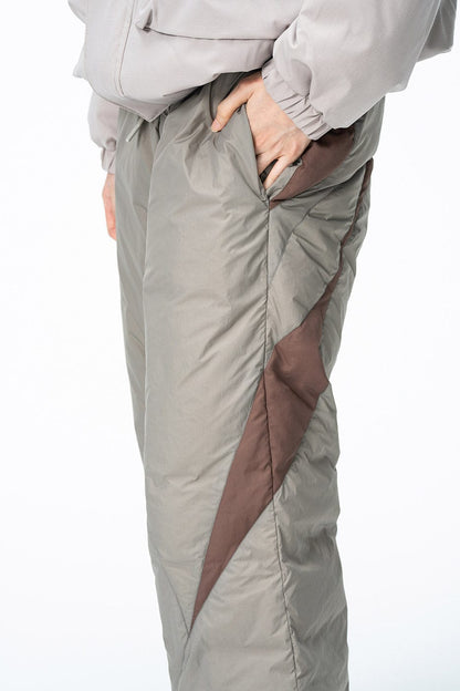 Spliced Splash-proof Padded Track Pants