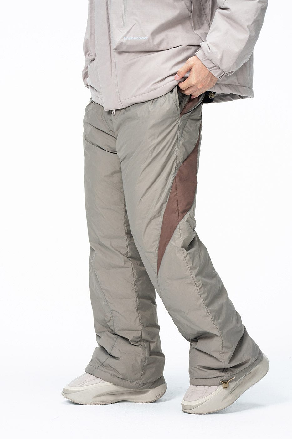 Spliced Splash-proof Padded Track Pants