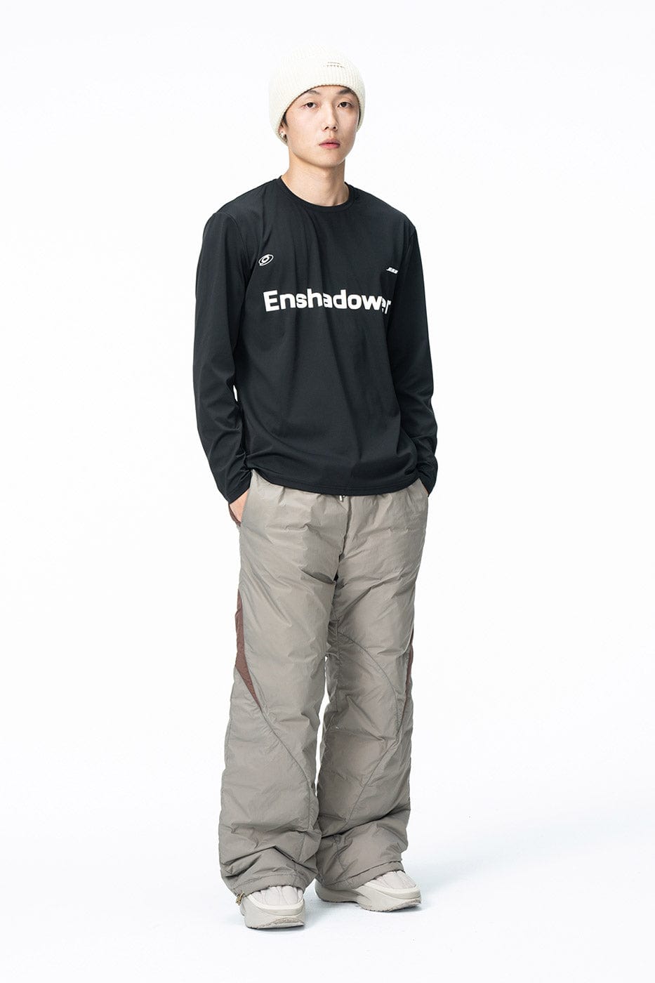 Spliced Splash-proof Padded Track Pants