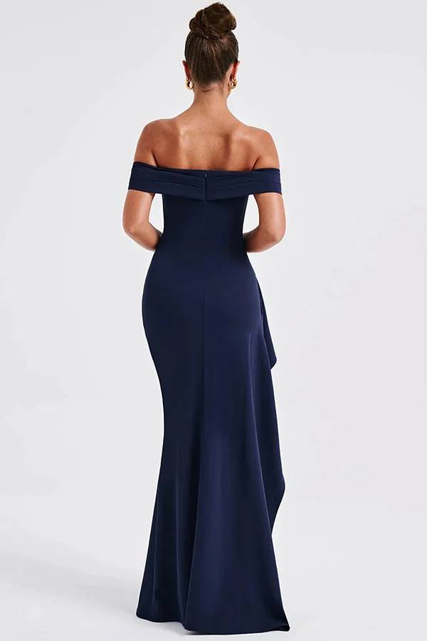 Lady Off Shoulder High Slit Maxi Dress
