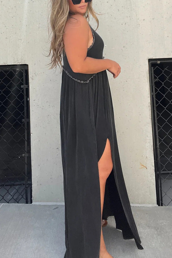 Slit Simple Loose Maxi Long Dress