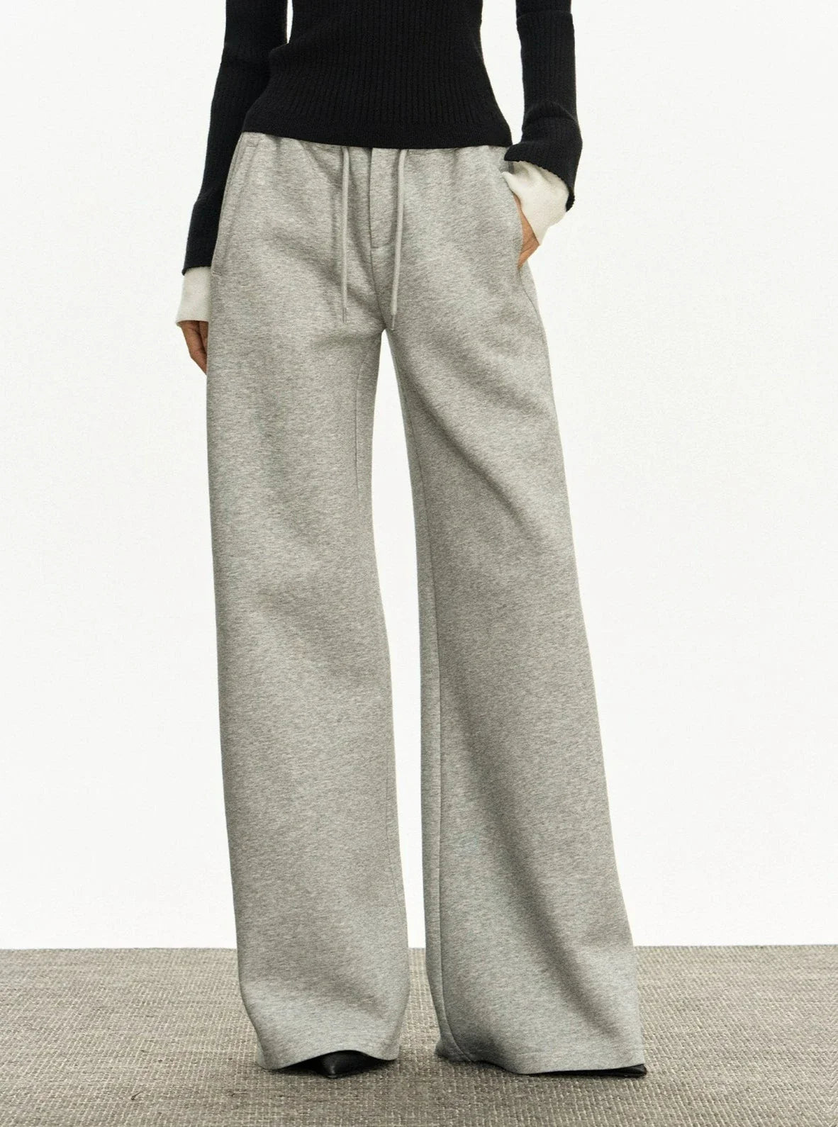 Wide Leg Semi-flare Sweat Pants