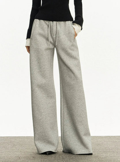 Wide Leg Semi-flare Sweat Pants