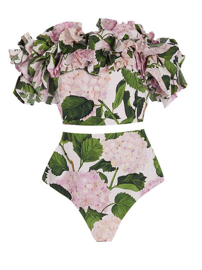 Print Bikini and Skirt