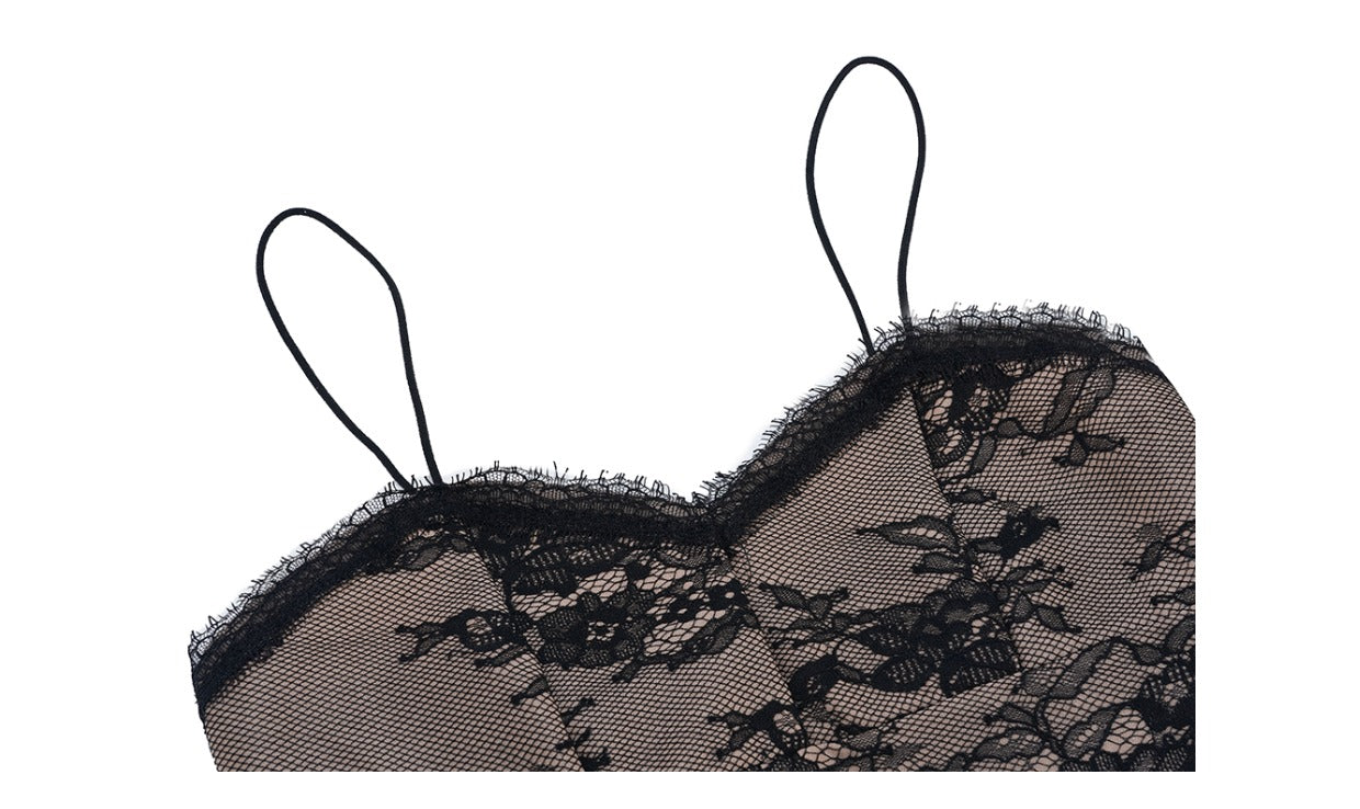 Black Lace Bodycon Midi Dress