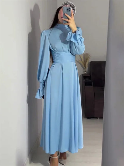 Ruffled Bandage Maxi Dress for Patchwork Slim Lace-up Evening Partywear Long Dress