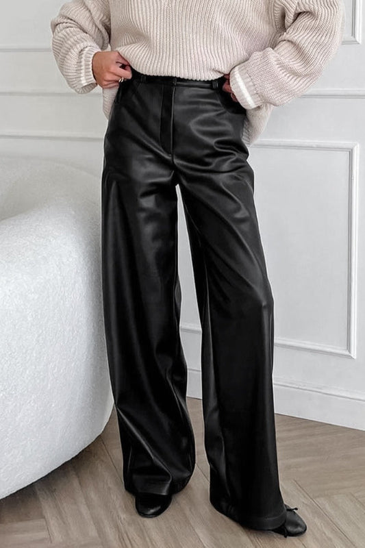 Fleece-lined Leather Pants