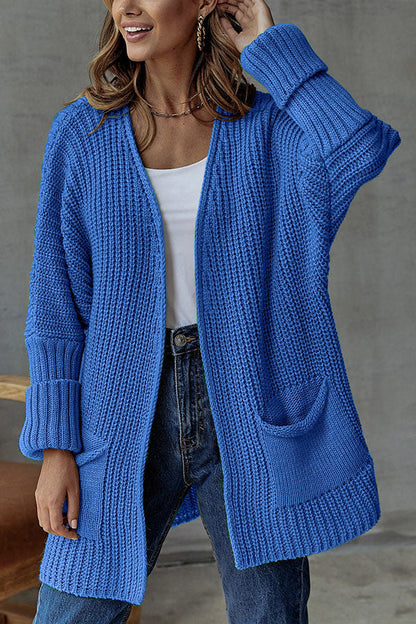 Loose Mid Length Sweater Cardigan Coat Large Size