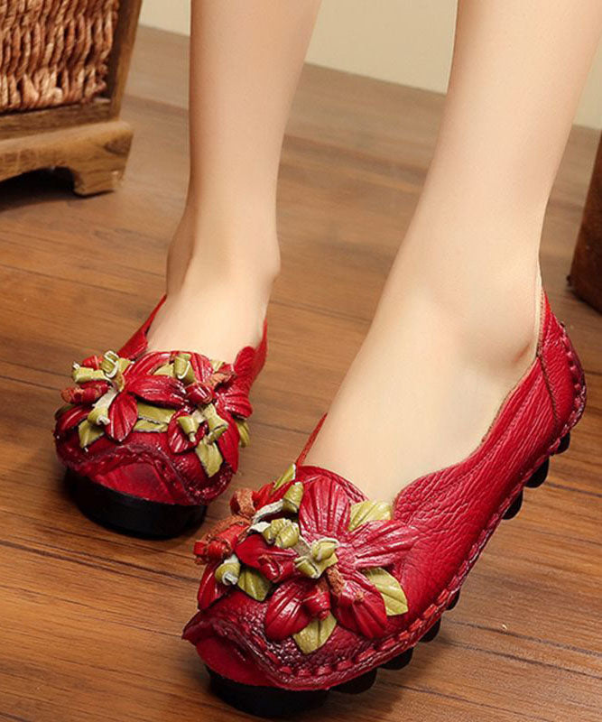 Handmade Cowhide Leather Flat Shoes for Splicing Flat Feet Shoes Ly0181