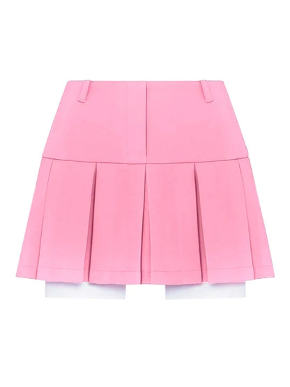 New Mini Skirt for High Waist Y2k Skirts Set Bottom Black Pleated Skirts