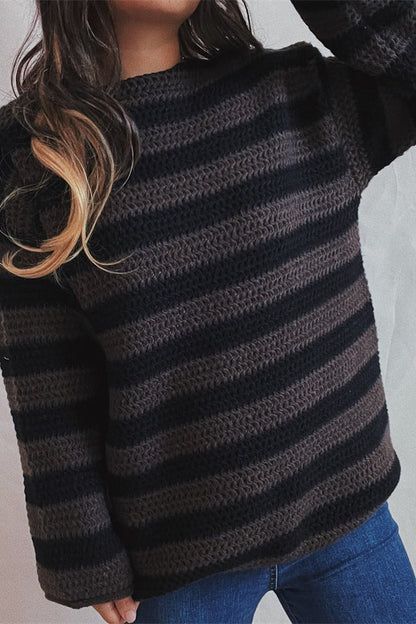 Striped Knit Loose Sweater