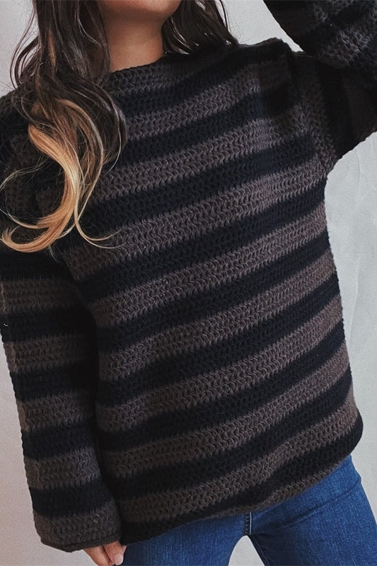 Striped Knit Loose Sweater