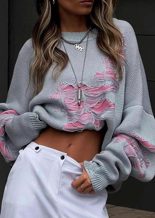 Urban Distressed Colorblock Sweater