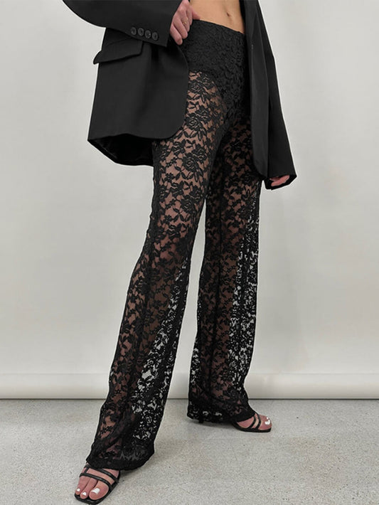 Lace High-length Straight Pants