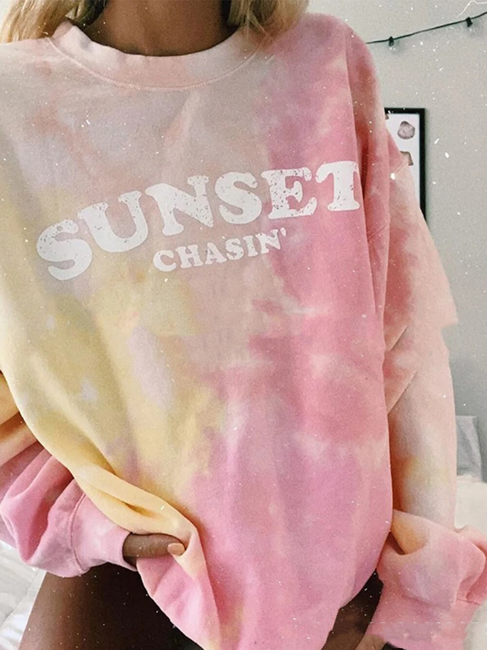 Tie Dye Pink Print Sweatshirt