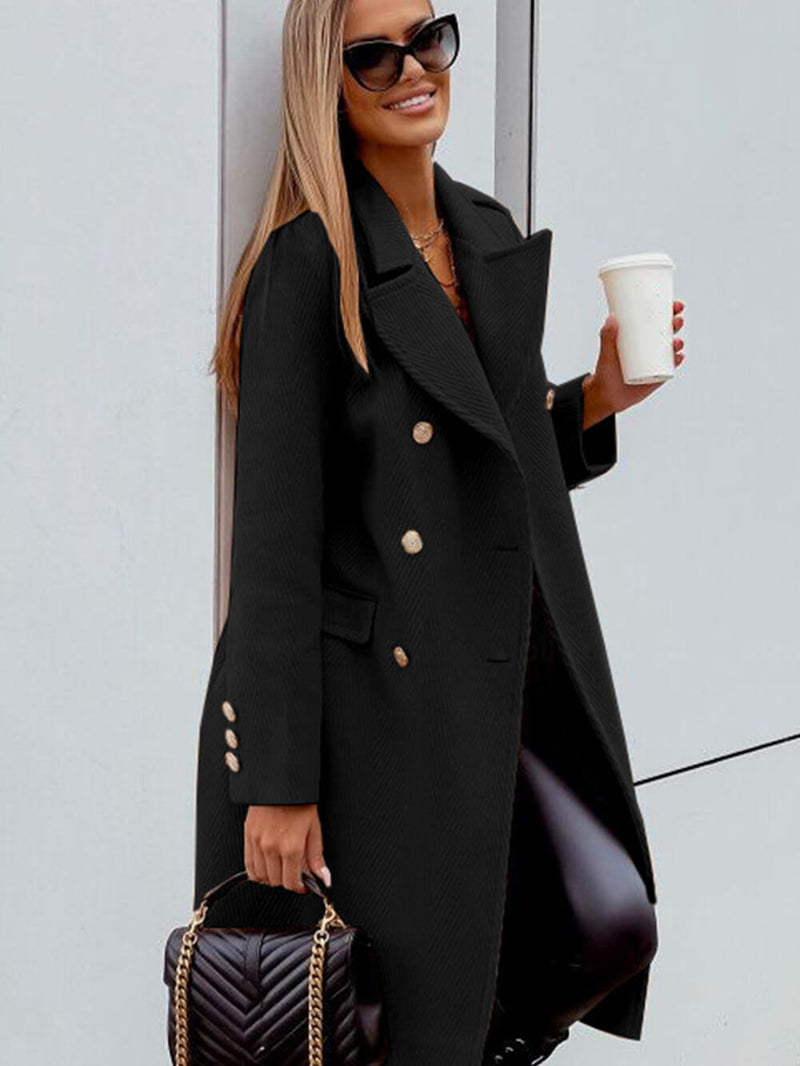 Color Simple Mid-length Coat