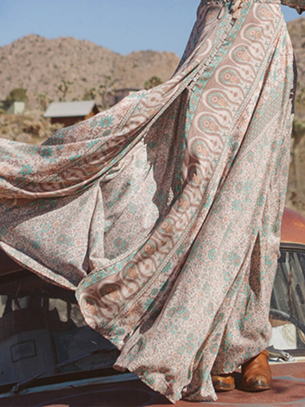 V-neck Chiffon Maxi Dress